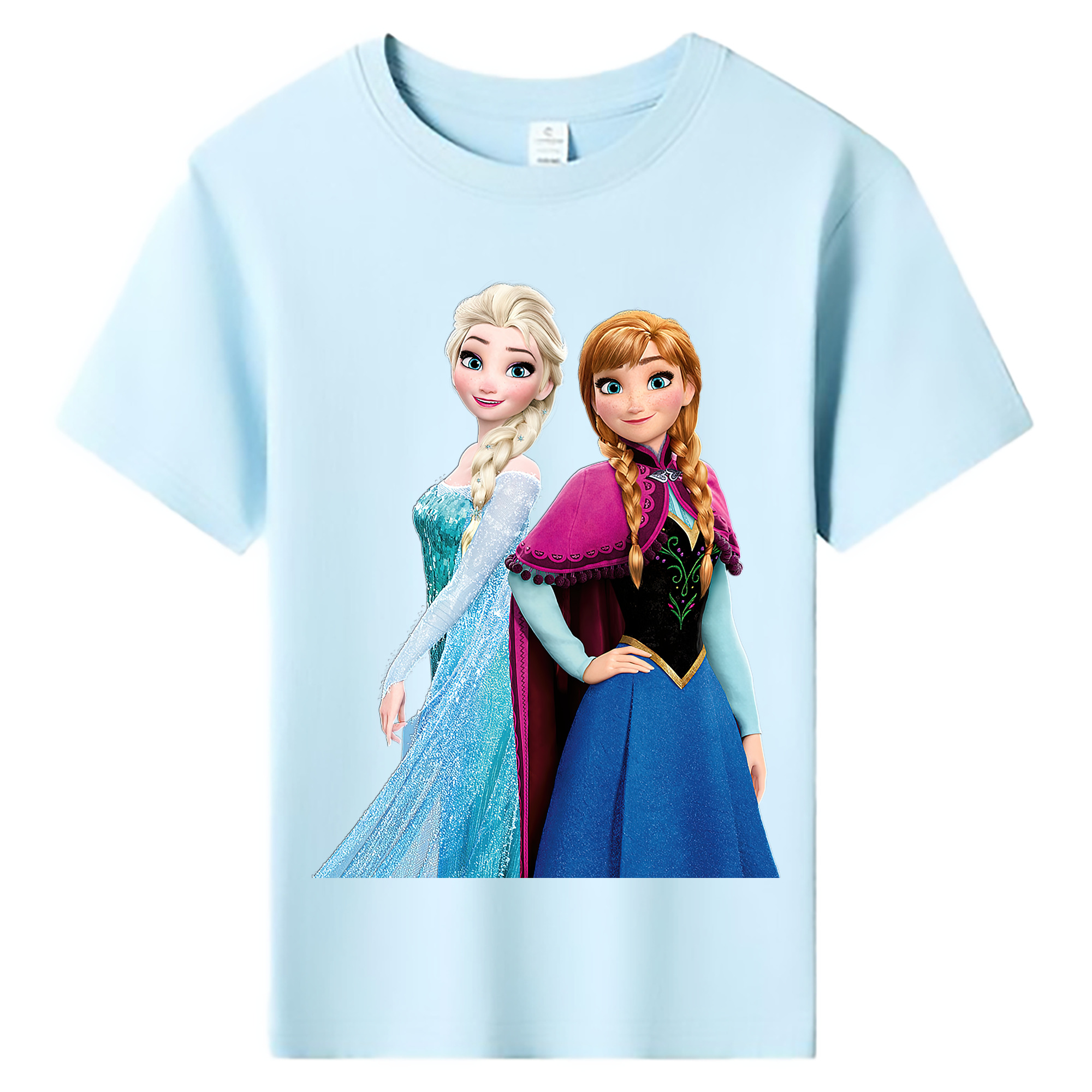 （画像用） アナと雪の女王 アンナ エルサ Frozen Anna Elsa 綿100％キッズTシャツ（フロントプリント）